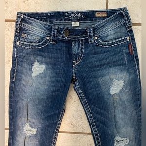 SILVER JEANS | Mid Rise Capris Jeans Size 28 Tuesday Crop